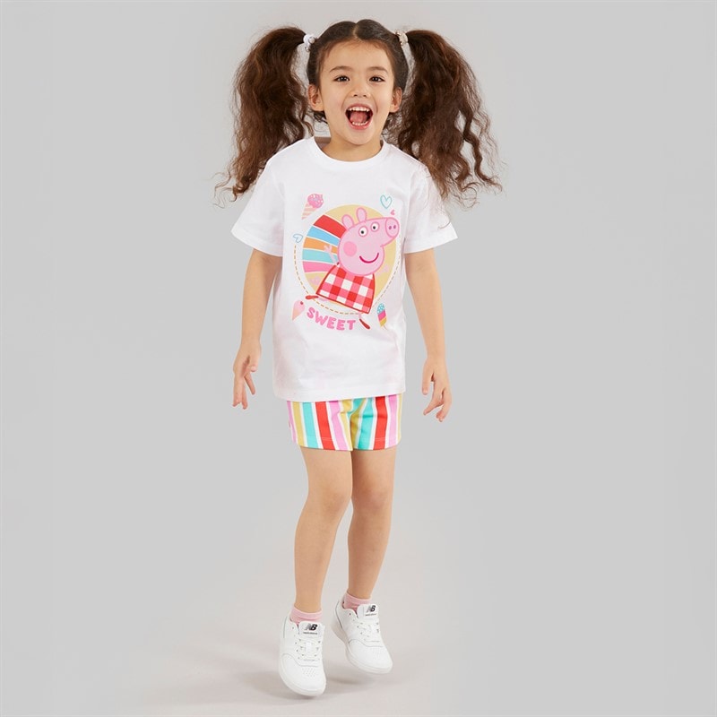 Peppa Pig Disney Girls T-Shirt And Shorts Set White/Multi - Image 4