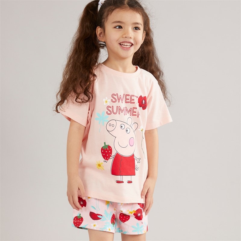 Disney Girls T-Shirt And Shorts Set Pink