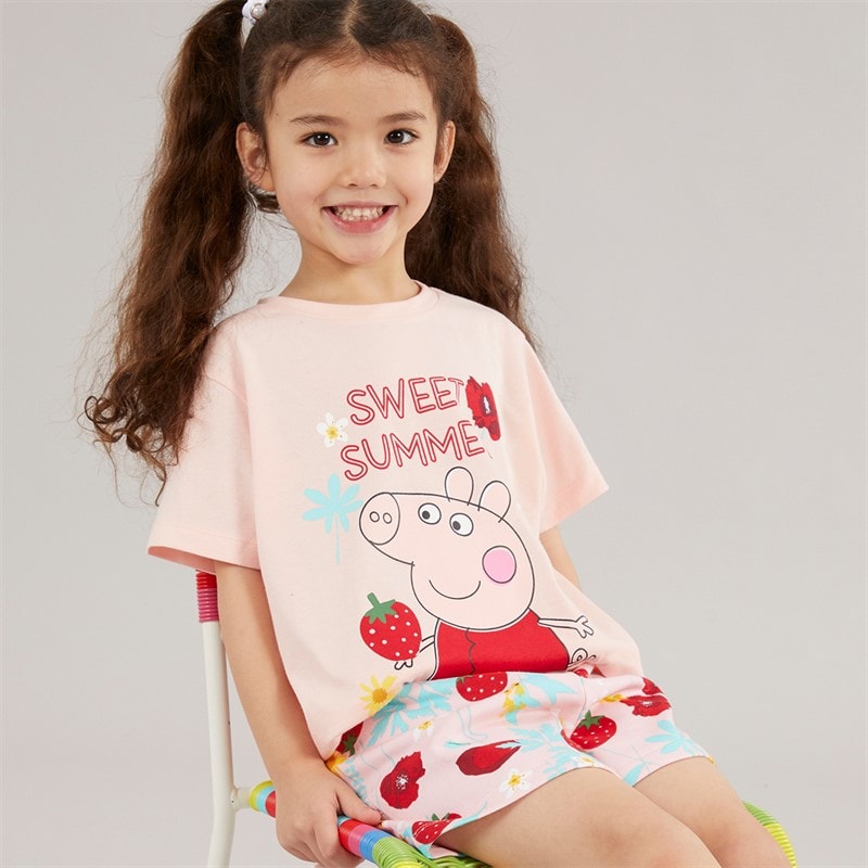 Peppa Pig Disney Girls T-Shirt And Shorts Set Pink - Image 3