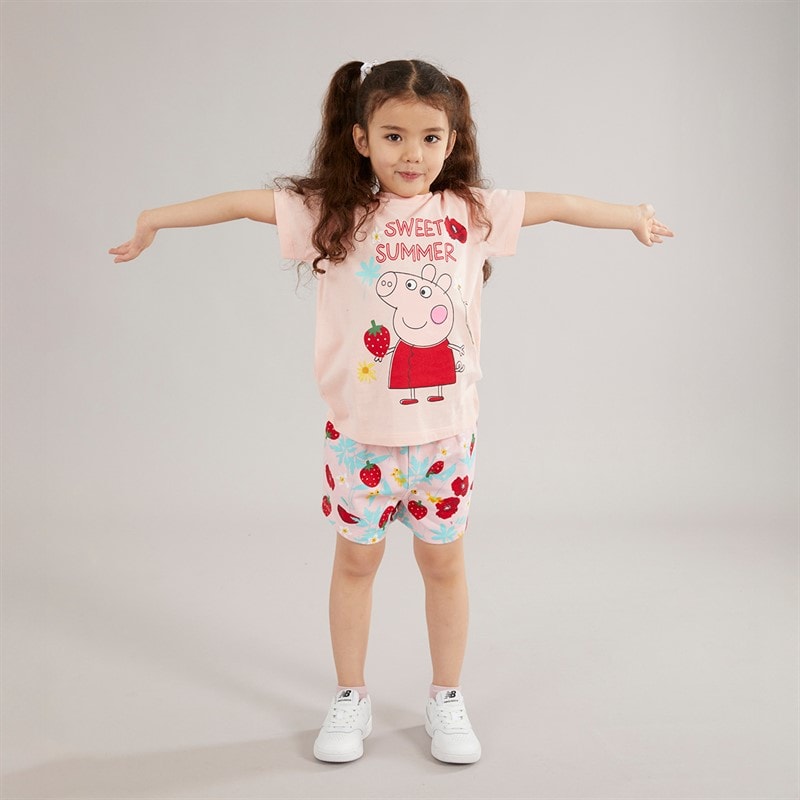 Peppa Pig Disney Girls T-Shirt And Shorts Set Pink - Image 4