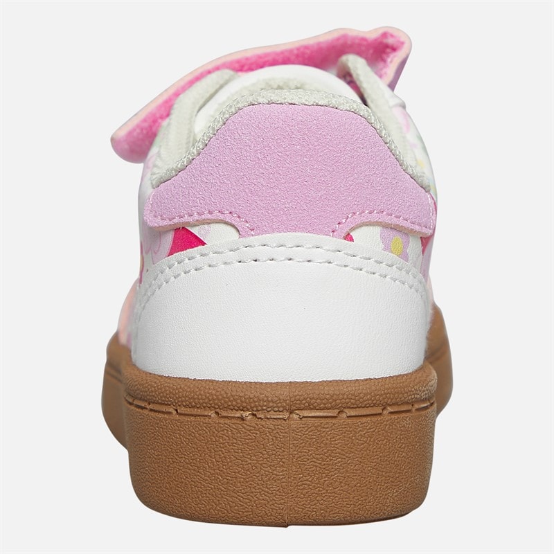 Peppa Pig Infant Girls Flower Court Trainers White/Pink/Multi - Image 3