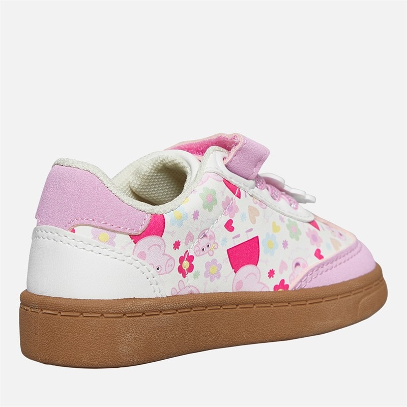 Peppa Pig Infant Girls Flower Court Trainers White/Pink/Multi - Image 5