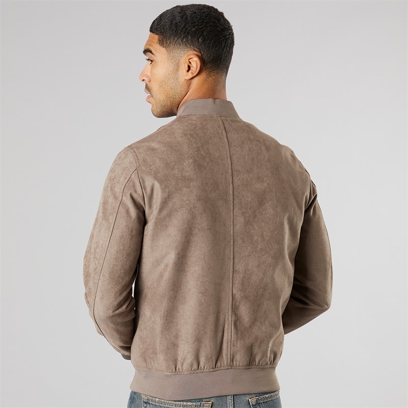 PRODUKT Mens Ron Faux Suede Bomber Falcon Faux Suede - Image 2