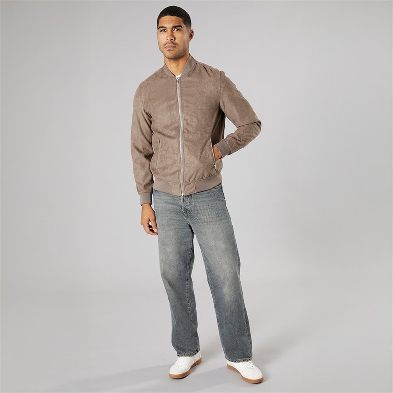PRODUKT Mens Ron Faux Suede Bomber Falcon Faux Suede - Image 3