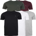 883 Police Mens Saxe Five Pack T-Shirts White/Black/Grey/Khaki/Burgundy