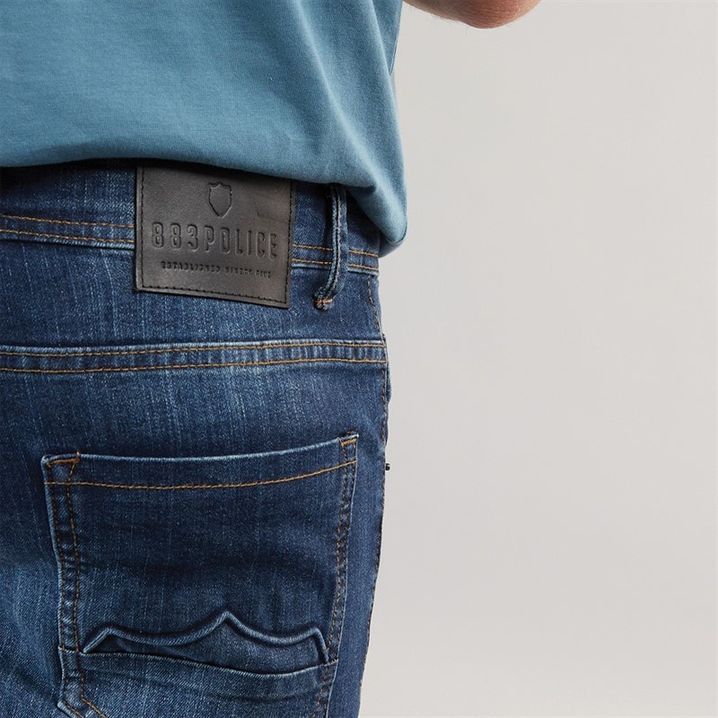 883 Police Mens Acquiesce 665 Slim Fit Jeans 665-Midwash - Image 5