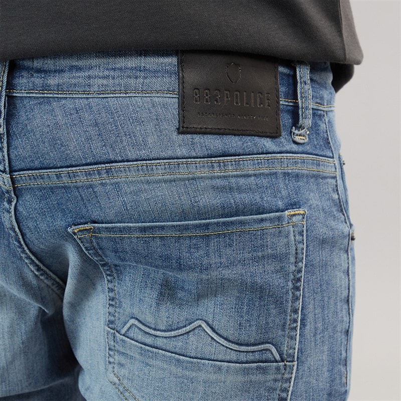 883 Police Mens Fixxed 664 Slim Fit Jeans 664-Blue - Image 3