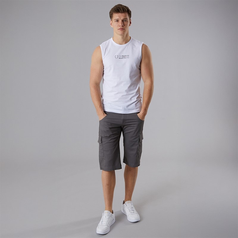 883 Police Mens Formby Cargo Shorts Grey - Image 4