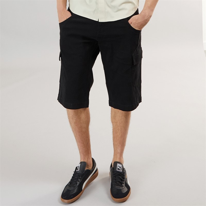 883 Police Mens Formby Cargo Shorts Black - Image 1