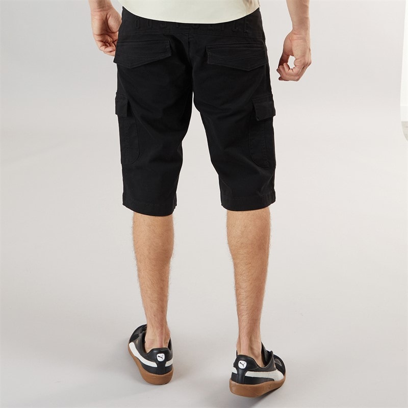 883 Police Mens Formby Cargo Shorts Black - Image 2