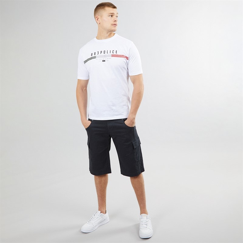883 Police Mens Formby Cargo Shorts Navy - Image 4