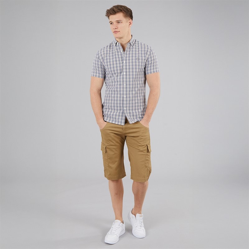 883 Police Mens Formby Cargo Shorts Sand - Image 4