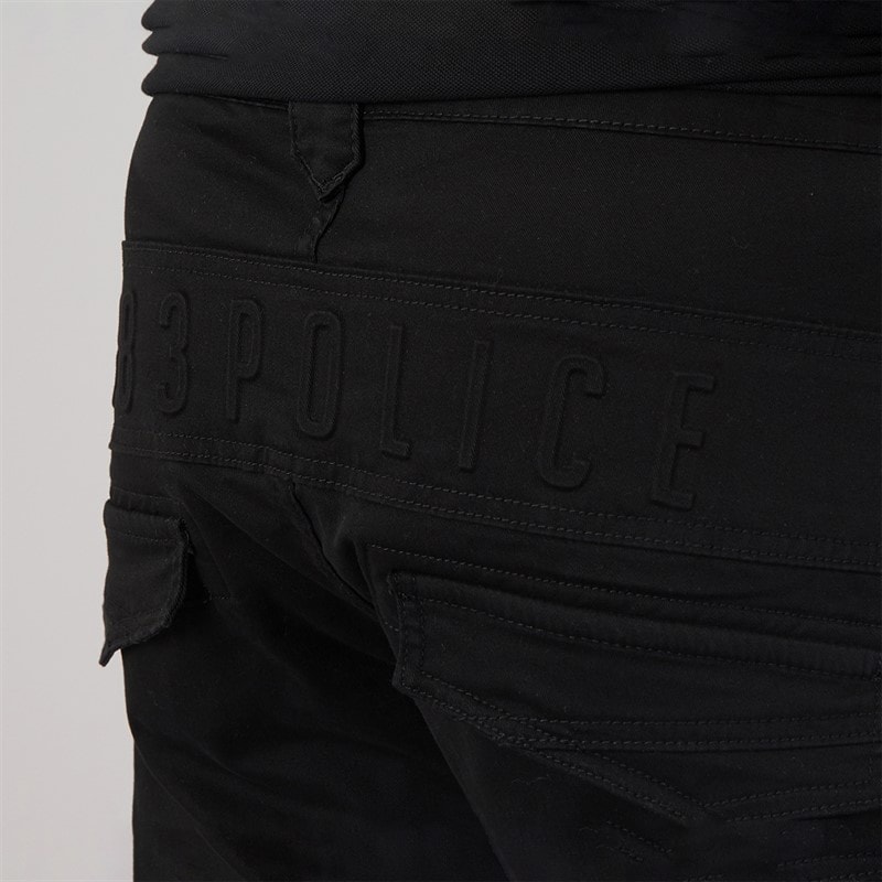 883 Police Mens Supernova Cargo Pants Black - Image 3