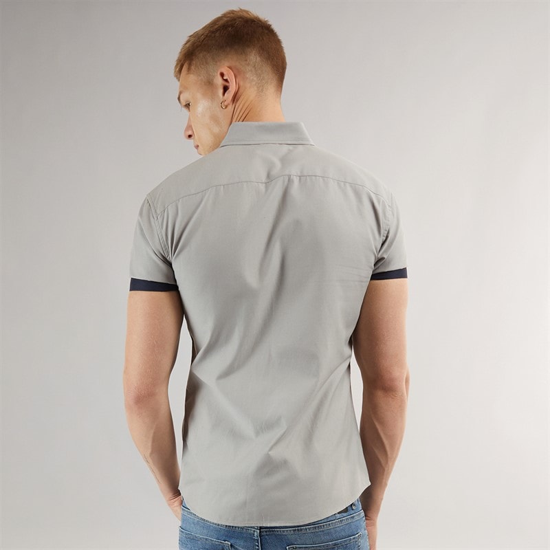883 Police Mens Crandon Short Sleeve Shirt Grey - Image 2