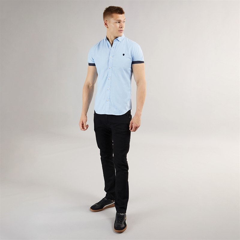 883 Police Mens Crandon Short Sleeve Shirt Sky - Image 3