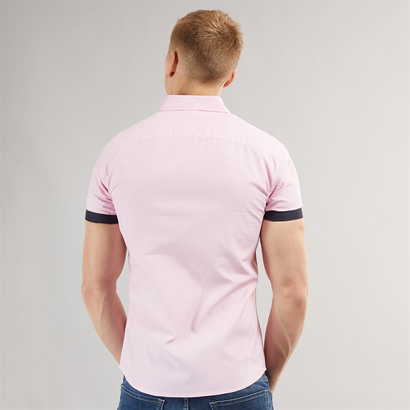 883 Police Mens Crandon Short Sleeve Shirt Pink - Image 2