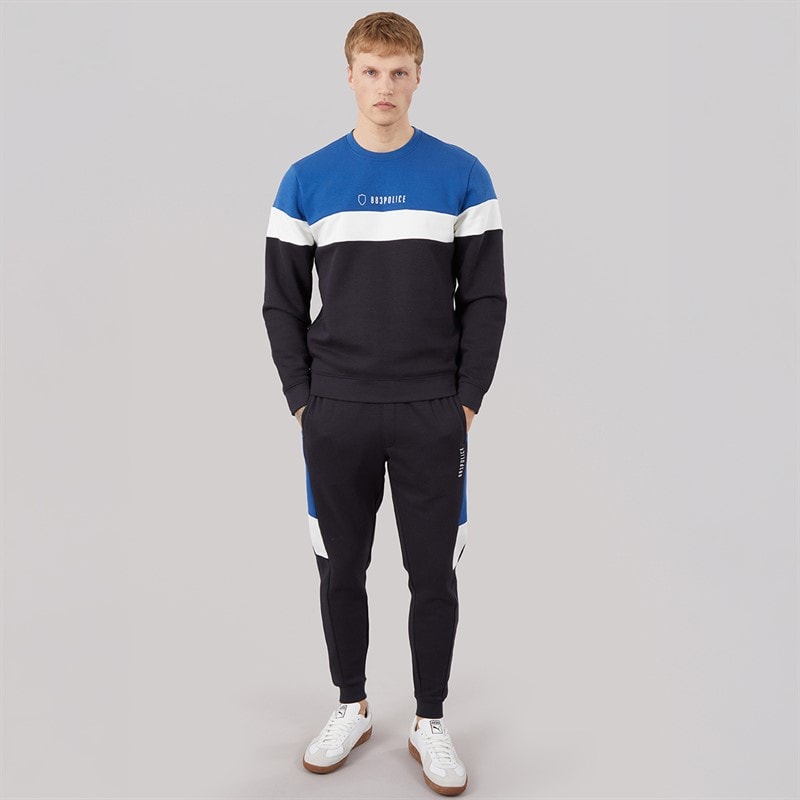 883 Police Mens Riyad Tracksuit Navy/Electric Blue/White - Image 4
