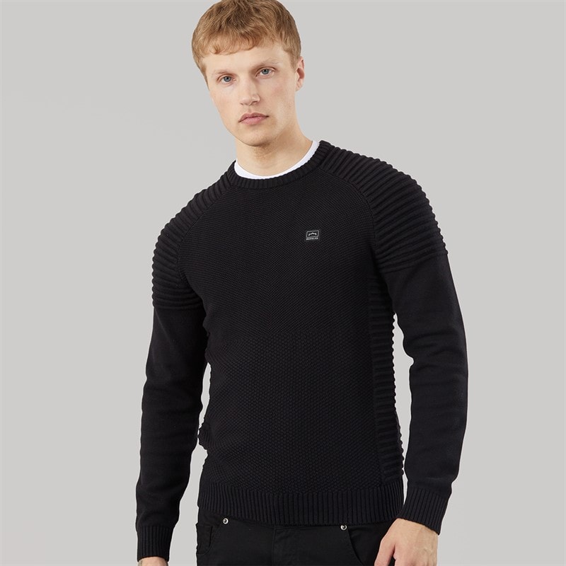 883 Police Mens Aras Crew Neck Jumper Black - Image 1