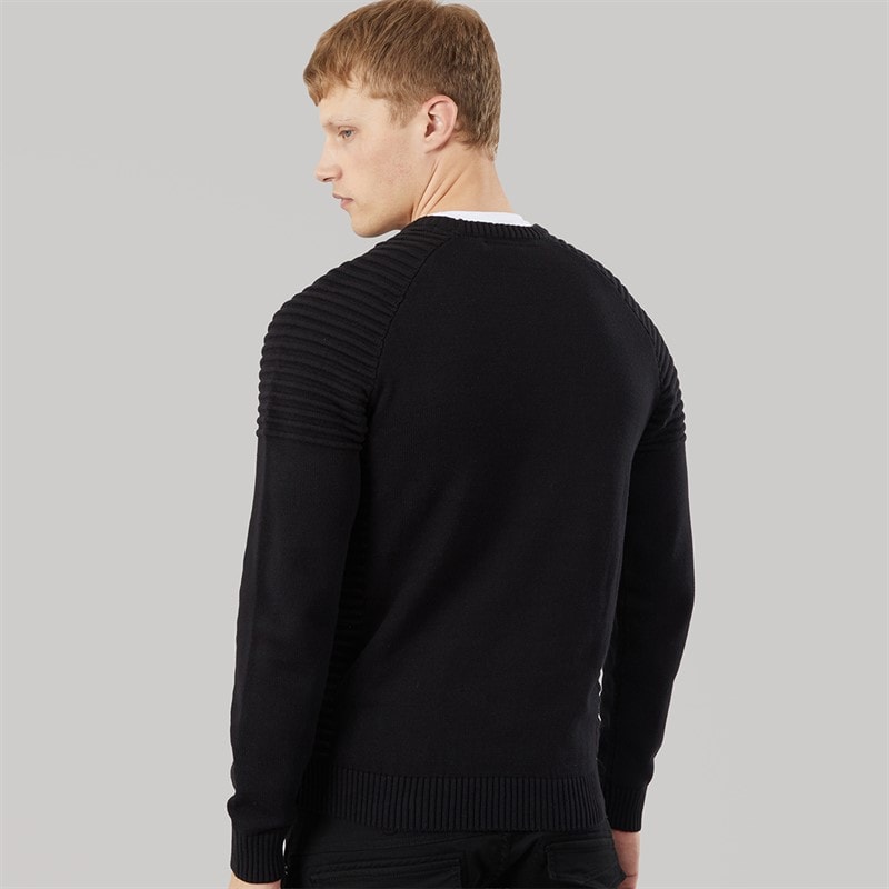 883 Police Mens Aras Crew Neck Jumper Black - Image 2