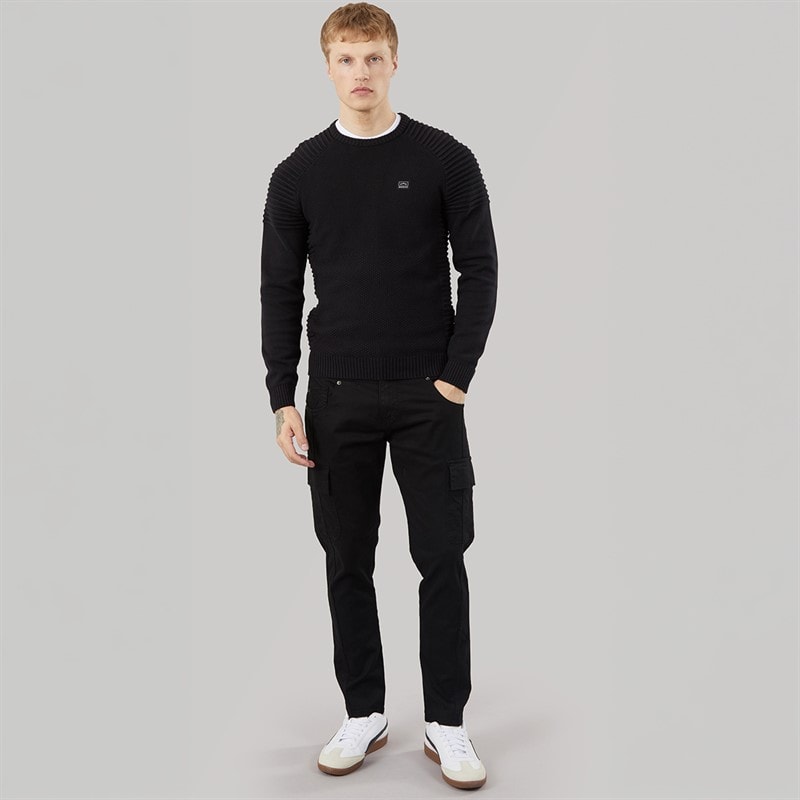 883 Police Mens Aras Crew Neck Jumper Black - Image 4