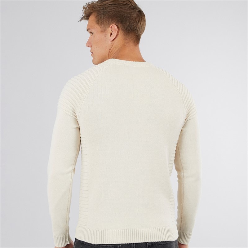 883 Police Mens Aras Crew Neck Jumper Ecru - Image 2