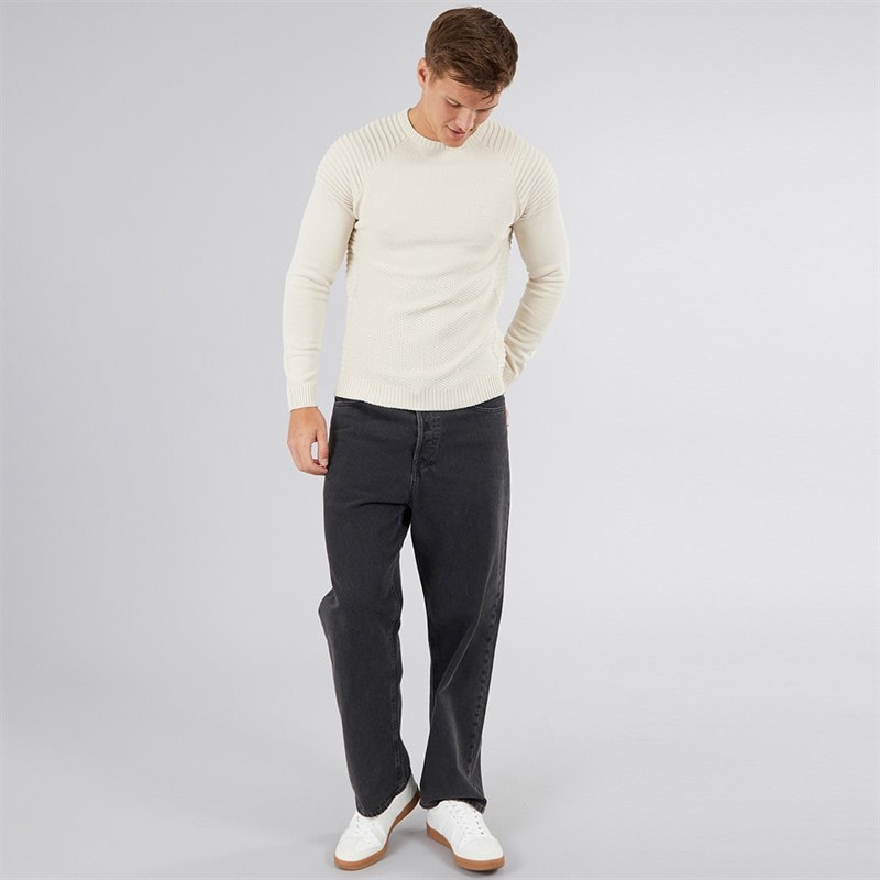883 Police Mens Aras Crew Neck Jumper Ecru - Image 4