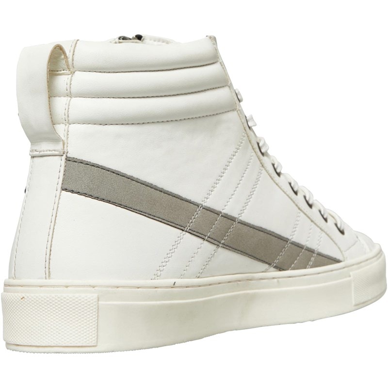 883 Police Mens Ryder High Top Trainers White - Image 5