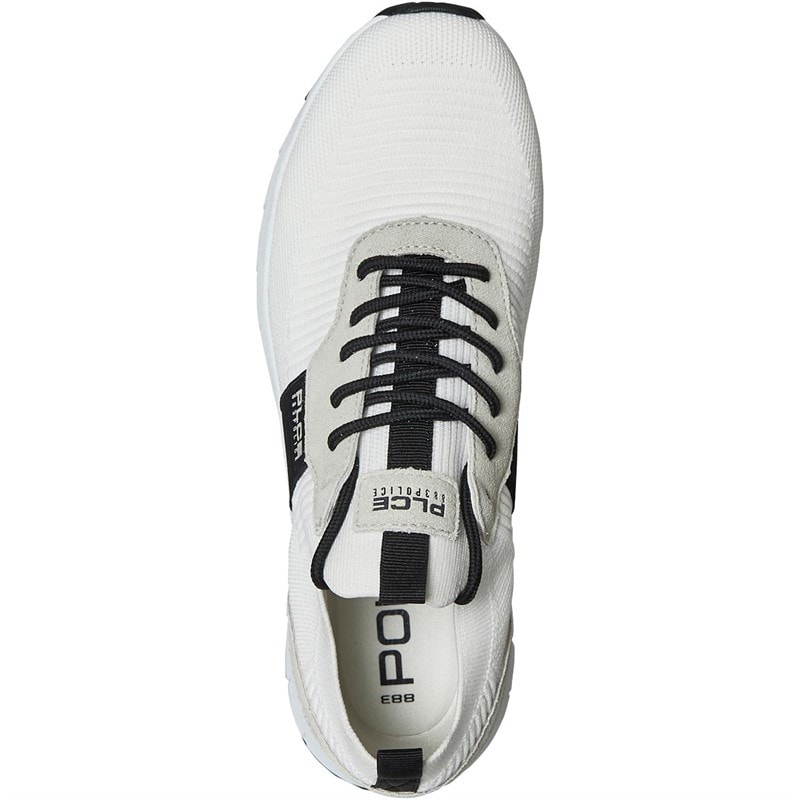883 Police Mens Joris Trainers White/Black - Image 4