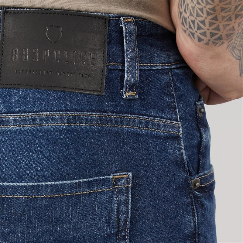 883 Police Mens Moriarty Slim Fit Jeans Blue - Image 3