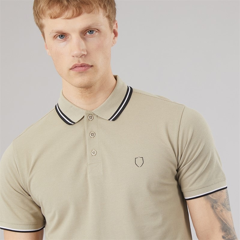 883 Police Mens Thorbury Polo Shirt Neutral - Image 3