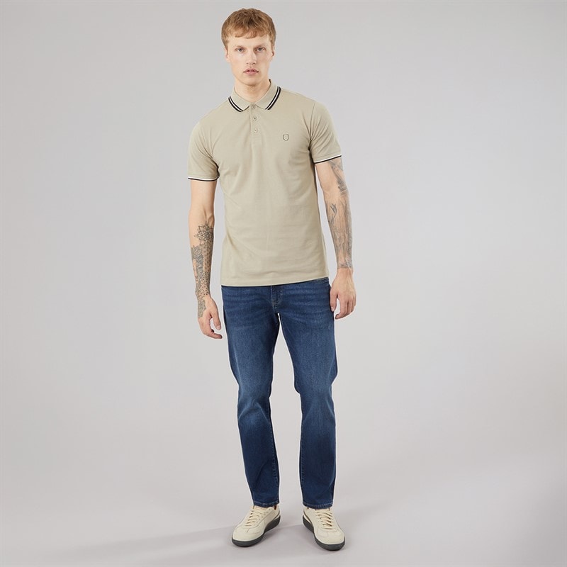 883 Police Mens Thorbury Polo Shirt Neutral - Image 4