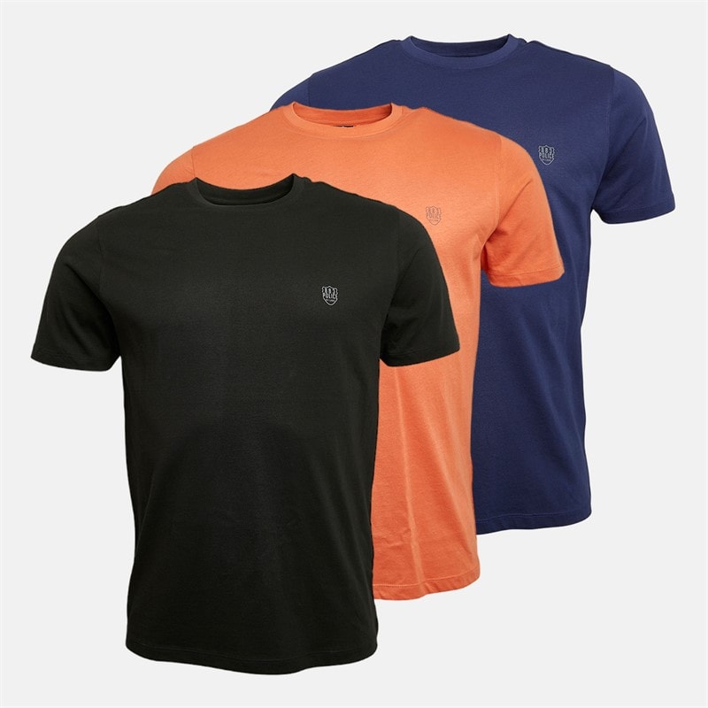 883 Police Mens Forbes Three Pack T-Shirts Black/Indigo/Rust - Image 1