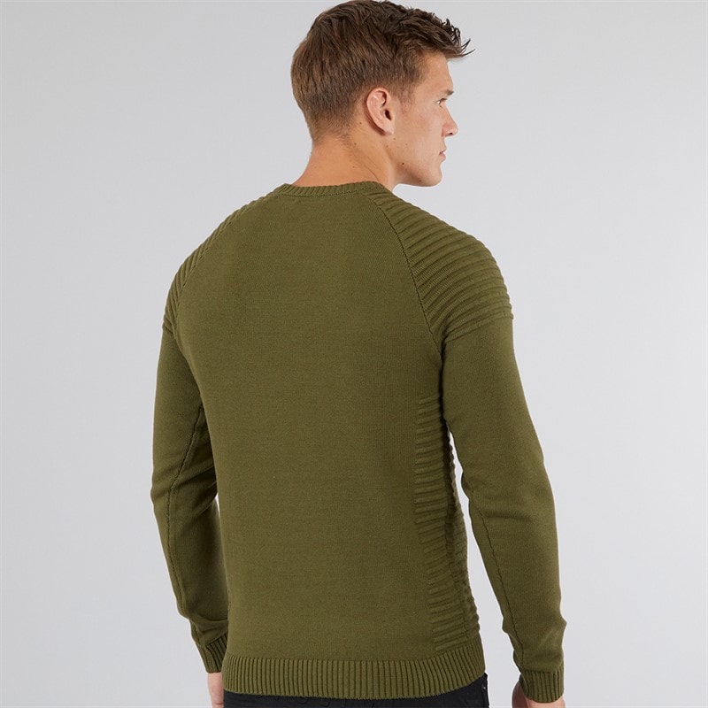 883 Police Mens Aras Crew Neck Jumper Khaki - Image 2