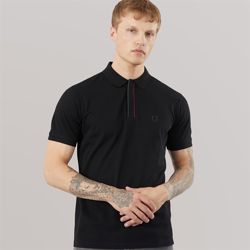 883 Police Mens Tumut Polo Shirt Black - Image 1