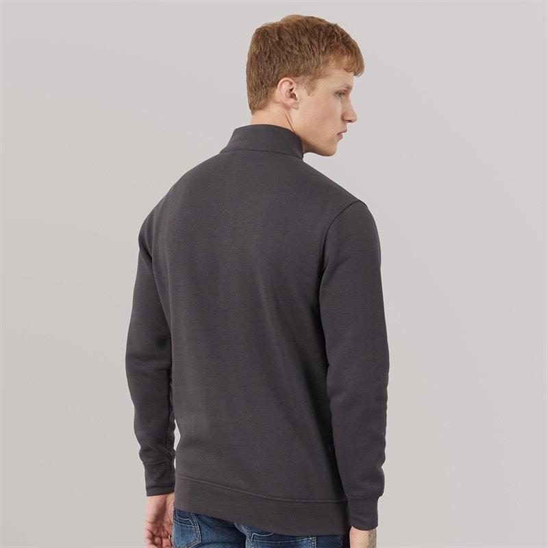 883 Police Mens Mossley 1/4 Zip Sweatshirt Dusty Grey - Image 2