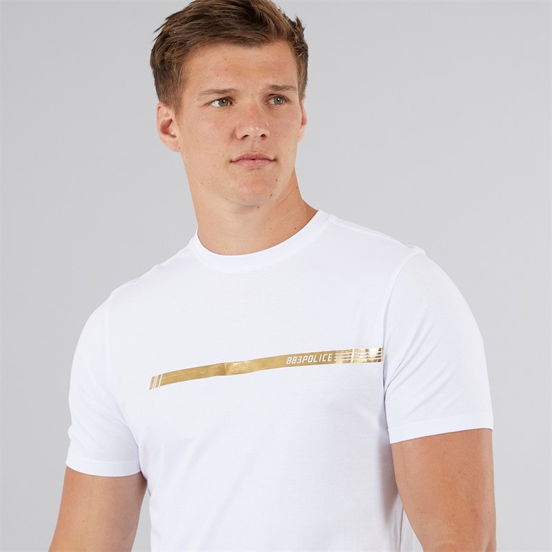 883 Police Mens Cobar T-Shirt White - Image 3