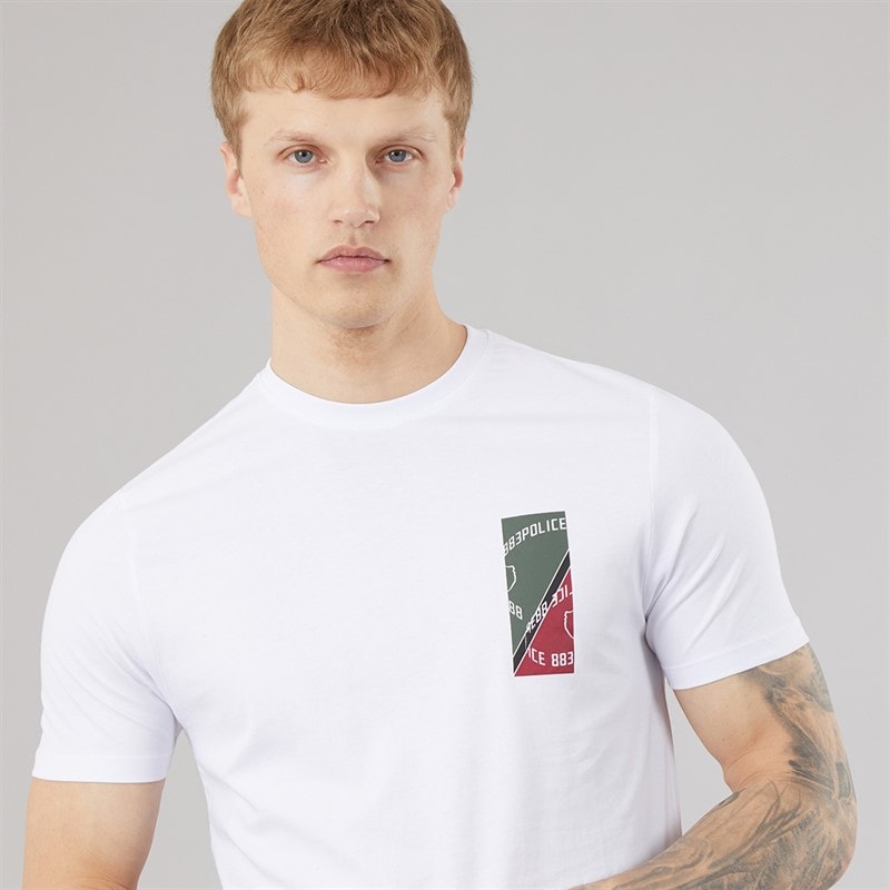 883 Police Mens Adelong T-Shirt White - Image 3