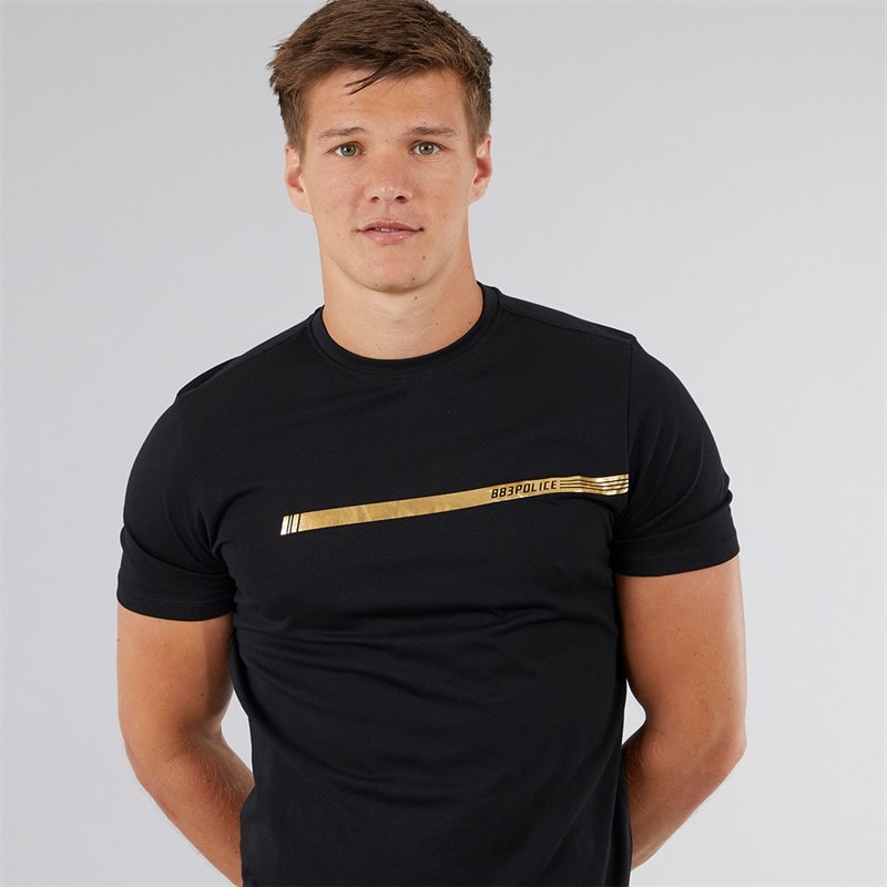 883 Police Mens Cobar T-Shirt Black - Image 3