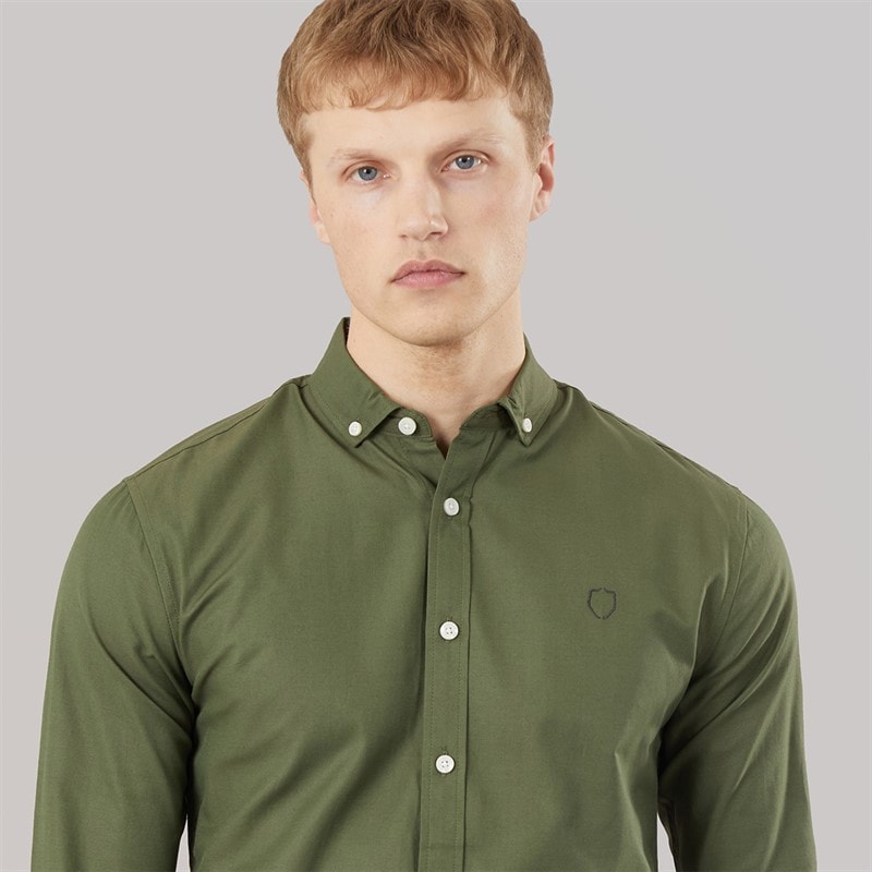 883 Police Mens Jaros Long Sleeve Shirt Khaki - Image 3