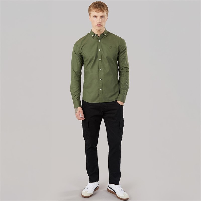 883 Police Mens Jaros Long Sleeve Shirt Khaki - Image 4