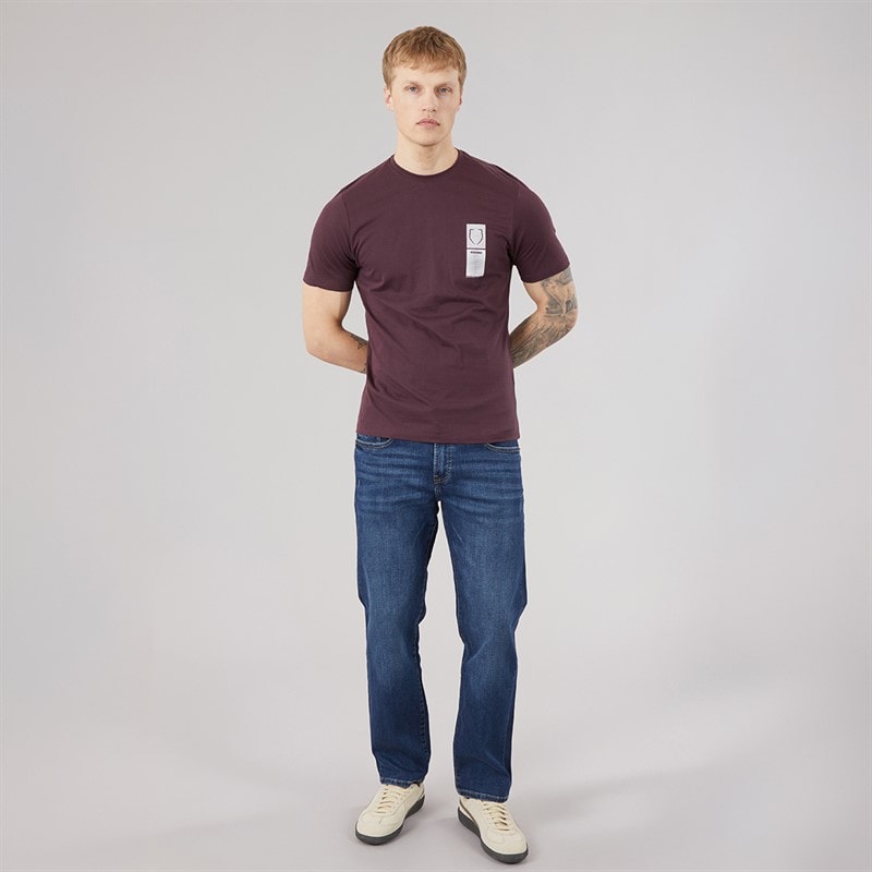 883 Police Mens Hazlebrook T-Shirt Crushed Berry - Image 4
