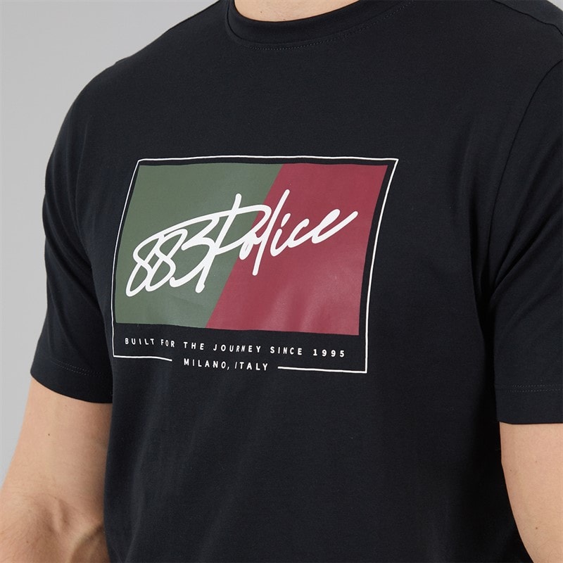 883 Police Mens Canale T-Shirt Navy - Image 3