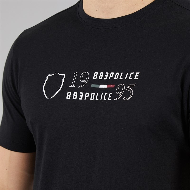 883 Police Mens Castelrotto T-Shirt Black - Image 3