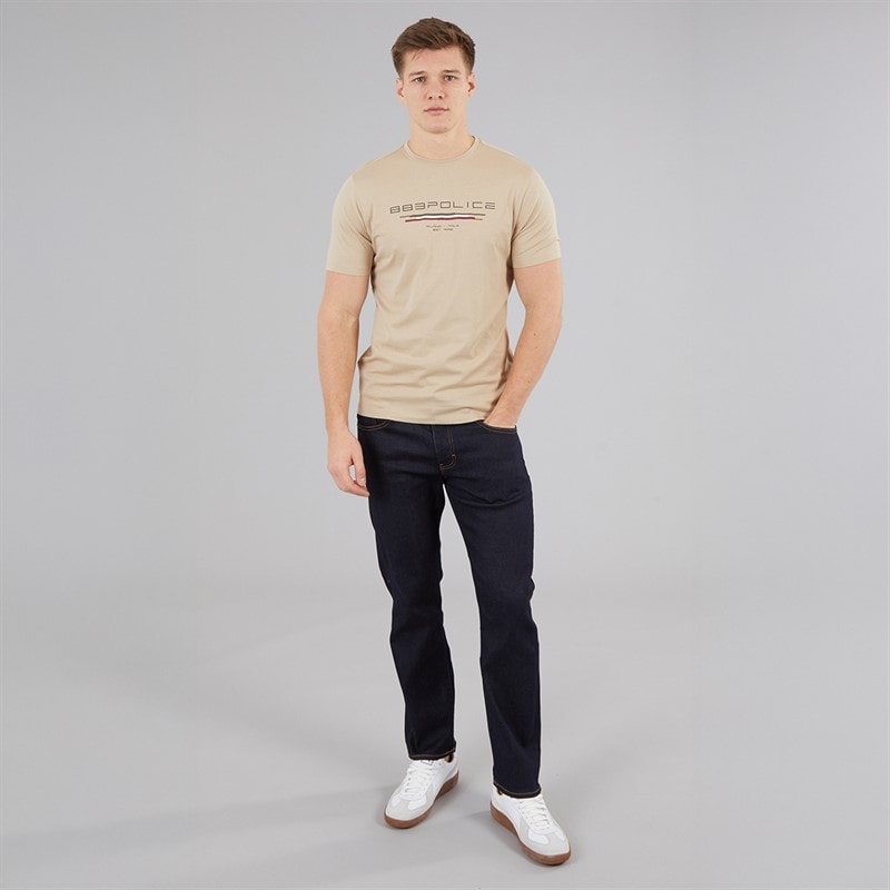 883 Police Mens Clusone T-Shirt Pastel Camel - Image 4