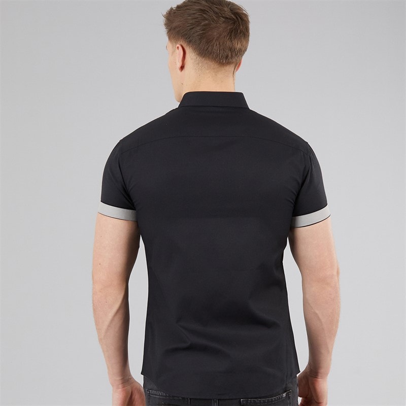 883 Police Mens Machar Short Sleeve Shirt Black - Image 2