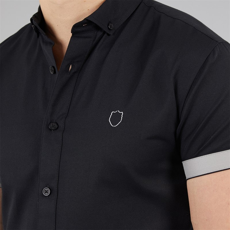 883 Police Mens Machar Short Sleeve Shirt Black - Image 3