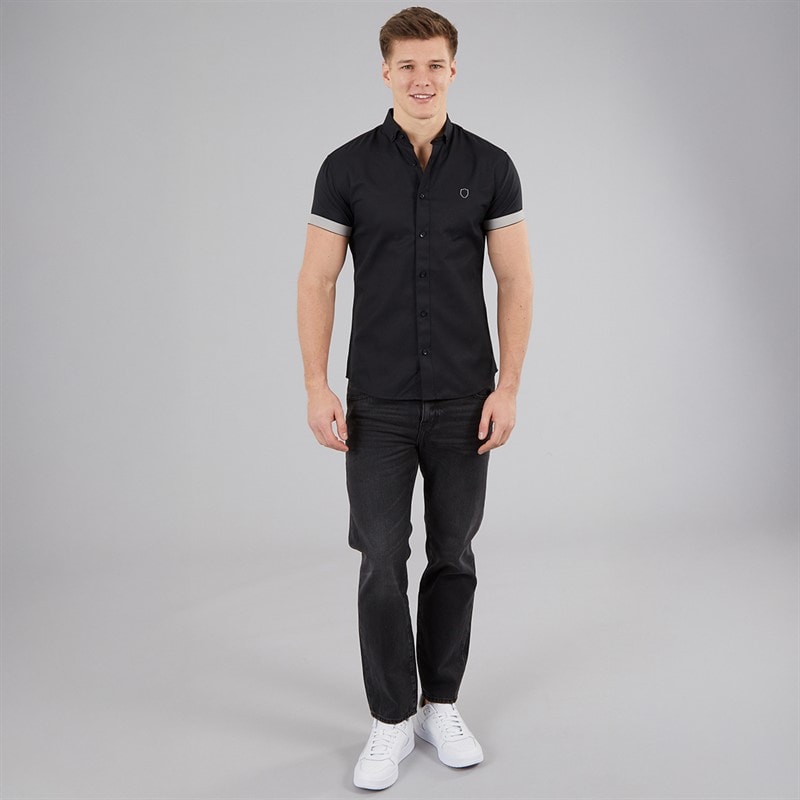 883 Police Mens Machar Short Sleeve Shirt Black - Image 4