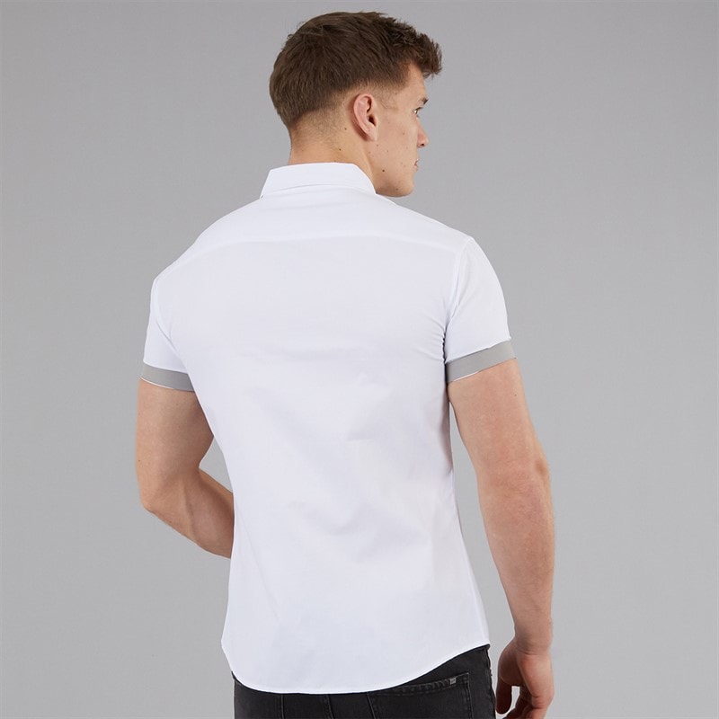 883 Police Mens Machar Short Sleeve Shirt White - Image 2