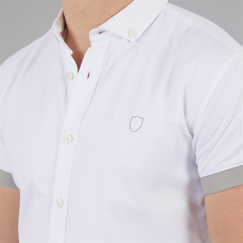 883 Police Mens Machar Short Sleeve Shirt White - Image 3
