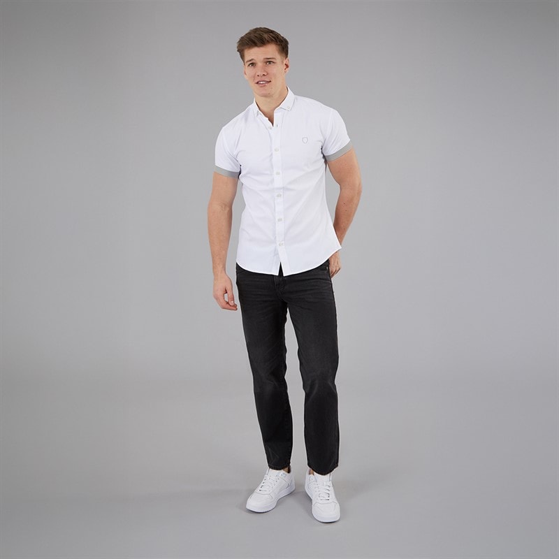 883 Police Mens Machar Short Sleeve Shirt White - Image 4